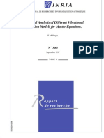 Numerical Analysis of Different Vibrational Relaxation Models For Master Equations