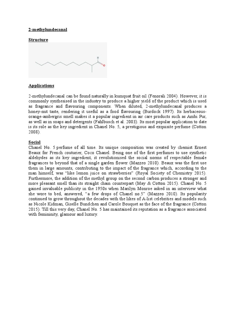 2 Methylundecanal, PDF, Perfume