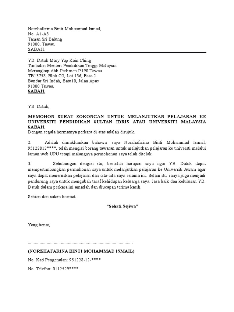 Cara Meminta Surat Sokongan