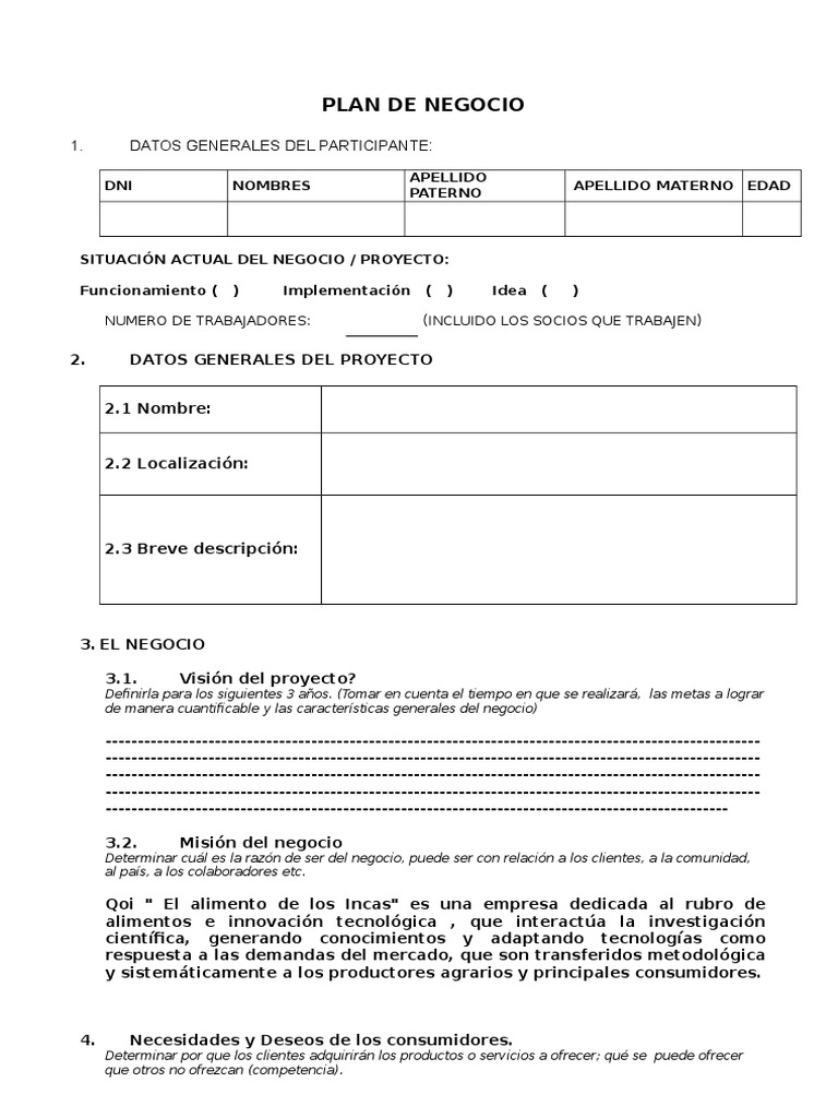Formato Del Plan de Negocios | PDF | Distribución (comercial ...