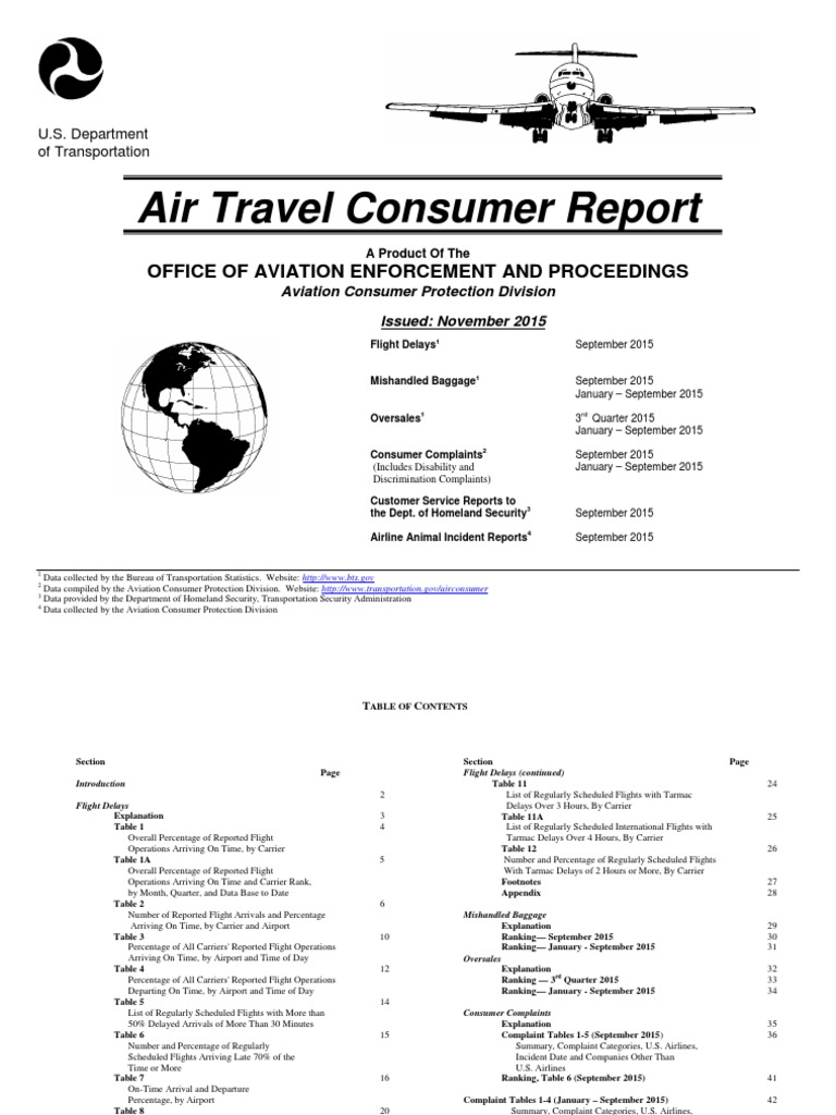 air travel consumer report