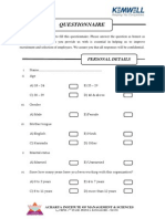 Questionnaire: Personal Details