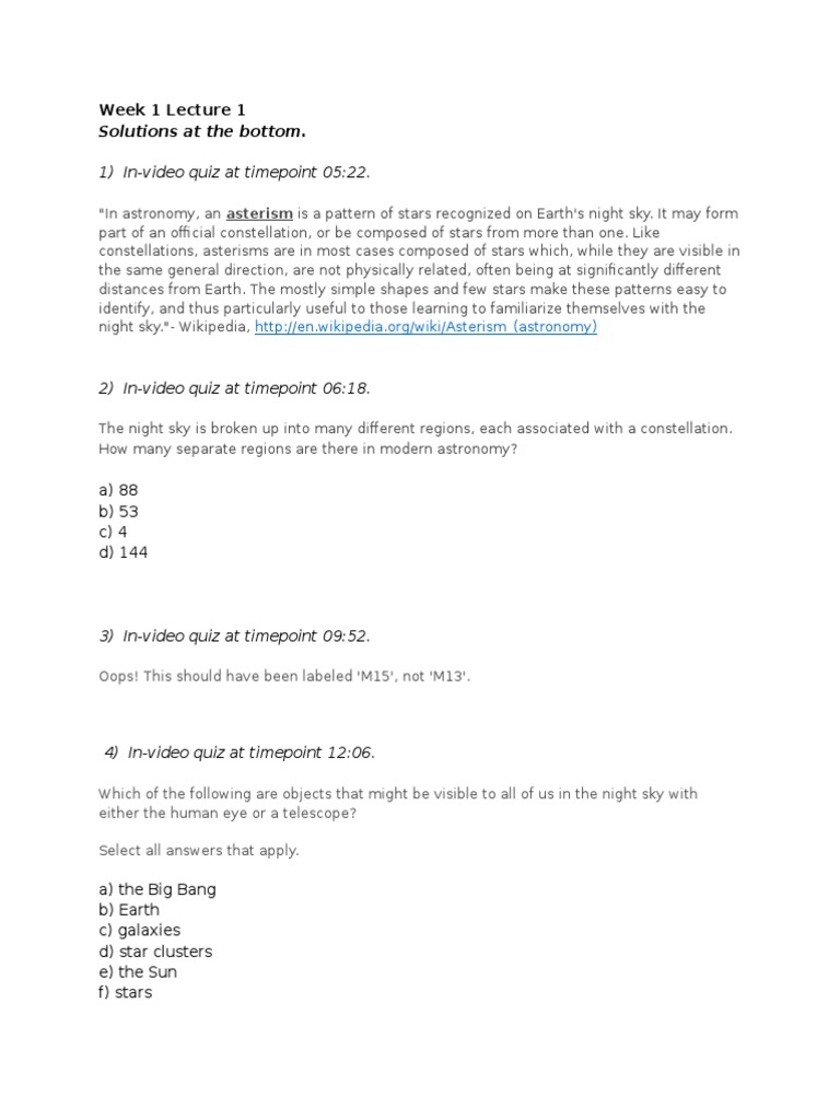 Week 1 1 - in Video Questions | PDF