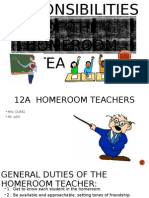 Responsibilities of the Homeroom Teacher