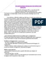 Orientaciones Educativas para Trabajar Con Niños Con Disfasia