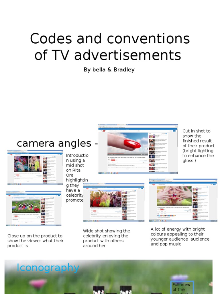 Codes and Conventions of TV Advertisements | PDF | Advertising | Brand
