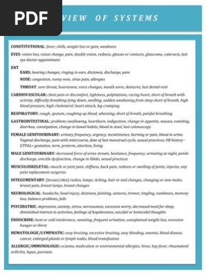 Review of Systems Template 