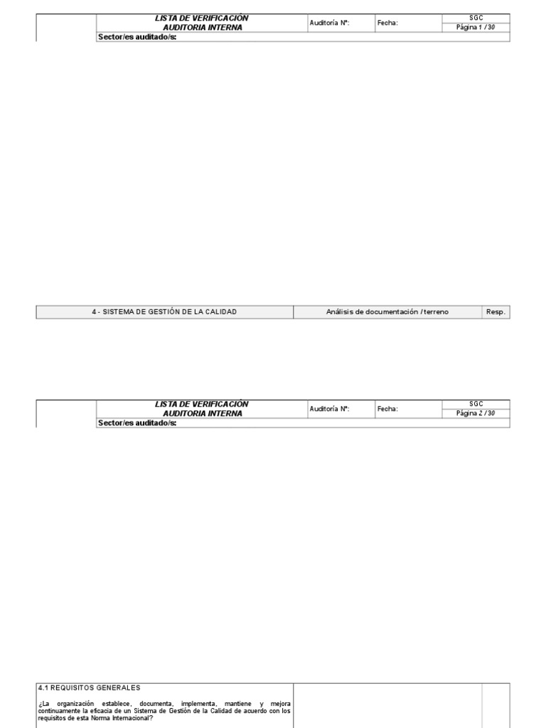 Lista de Verificación ISO 9001 y BASC | PDF | Gestión de la calidad ...
