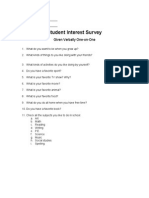 Student Interest Survey