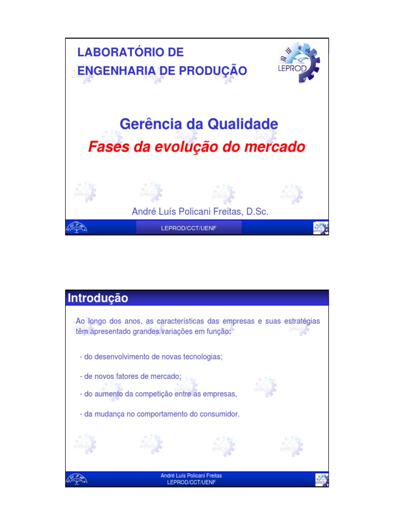 Fases da Evolução do Mercado | PDF | Indústrias | Qualidade (negócios)