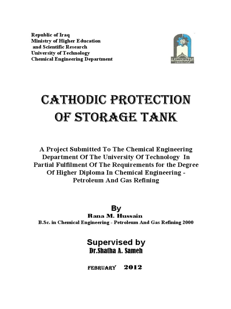 Cathodic Protection For Storage Tank | PDF | Science & Mathematics ...