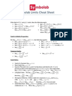 Symbolab Limit Cheat Sheet: Properties, Rules & Common Examples