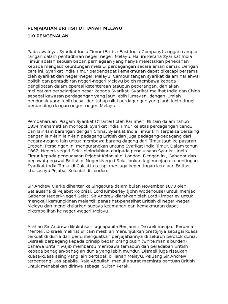 penjajahan british di tanah melayu pdf