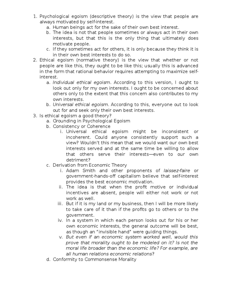 Ethical egoism examples picture