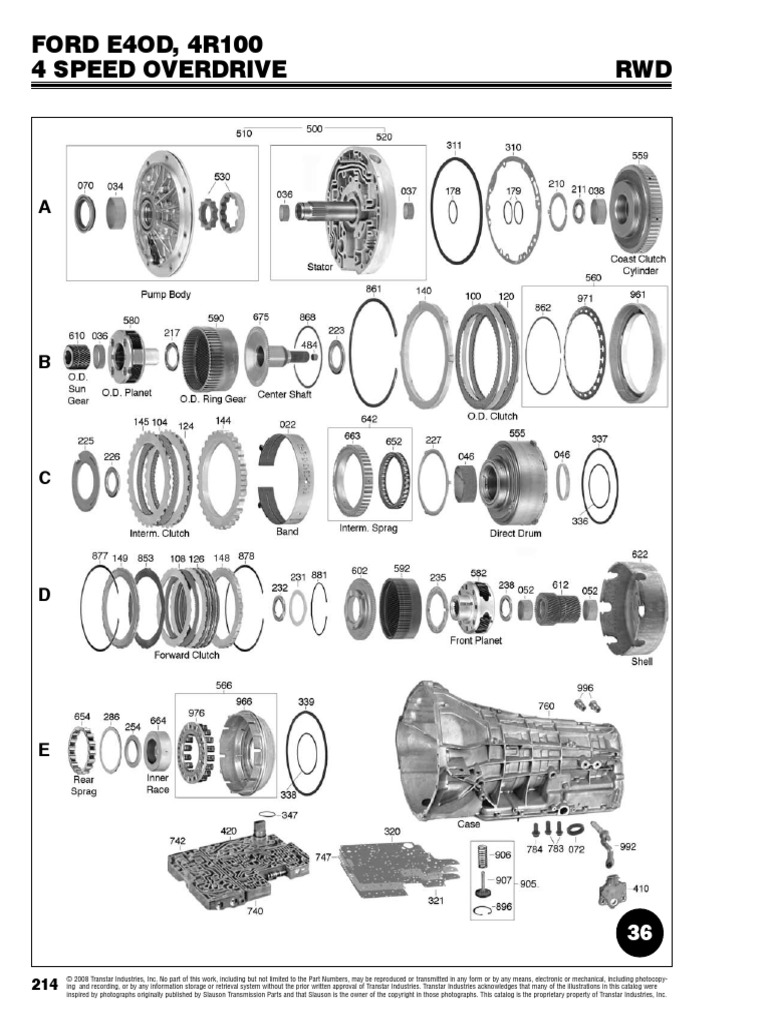 4r100 Plano de La Caja | Clutch | Transmission (Mechanics)