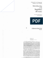 Beaugrande-Dressler Introduccion A La Lingüística Del Texto PDF