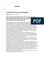 Edgardo Castro. Literatura, La Gran Extranjera. Tiempo Argentino. 8 de Abril de 2015 PDF