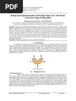 Design and Implementation of Floating Point ALU With Parity Generator Using Verilog HDL