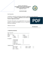 Survey Questionnaire Thesis