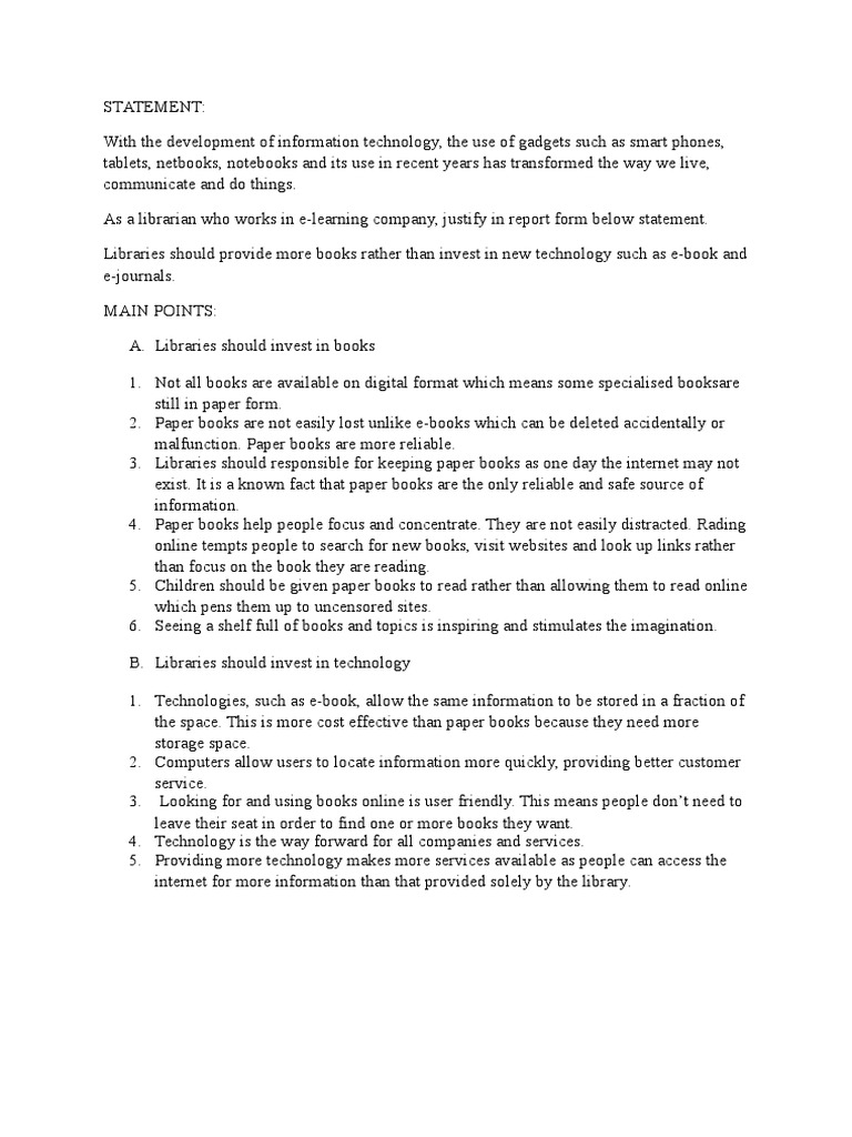 Justification Report Digital Library Libraries