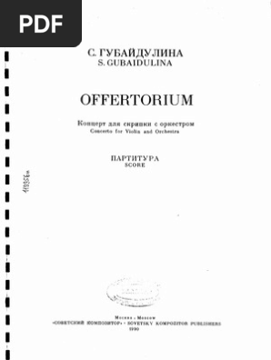 Sofia Gubaidulina Offertorium