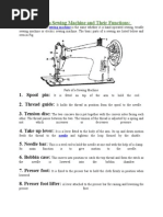 Basic Parts of Sewing Machine and Their Functions