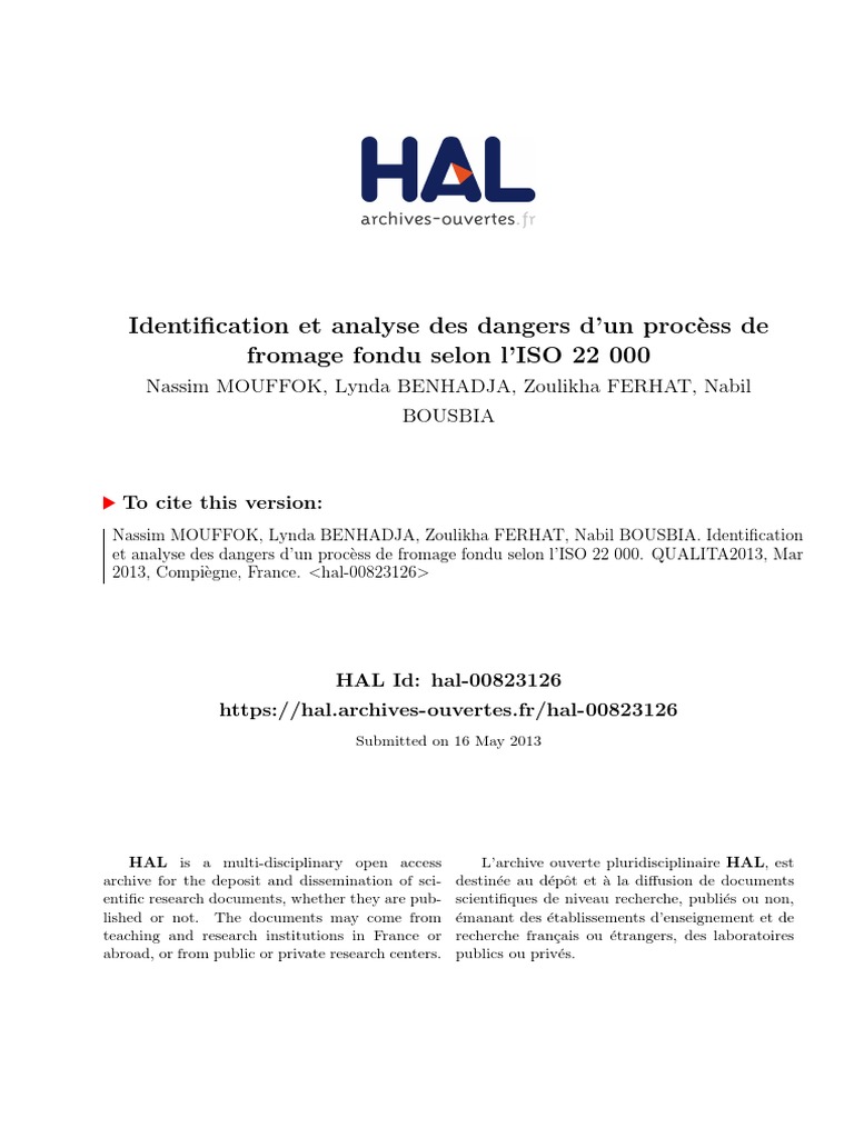 Article Identification Et Analyse Des Dangers d Un Process