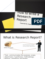 How To Write A Research: Presented By: Sagar G Avit P13019