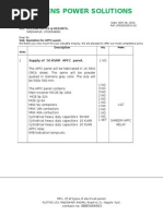 APFC Panel Specifications