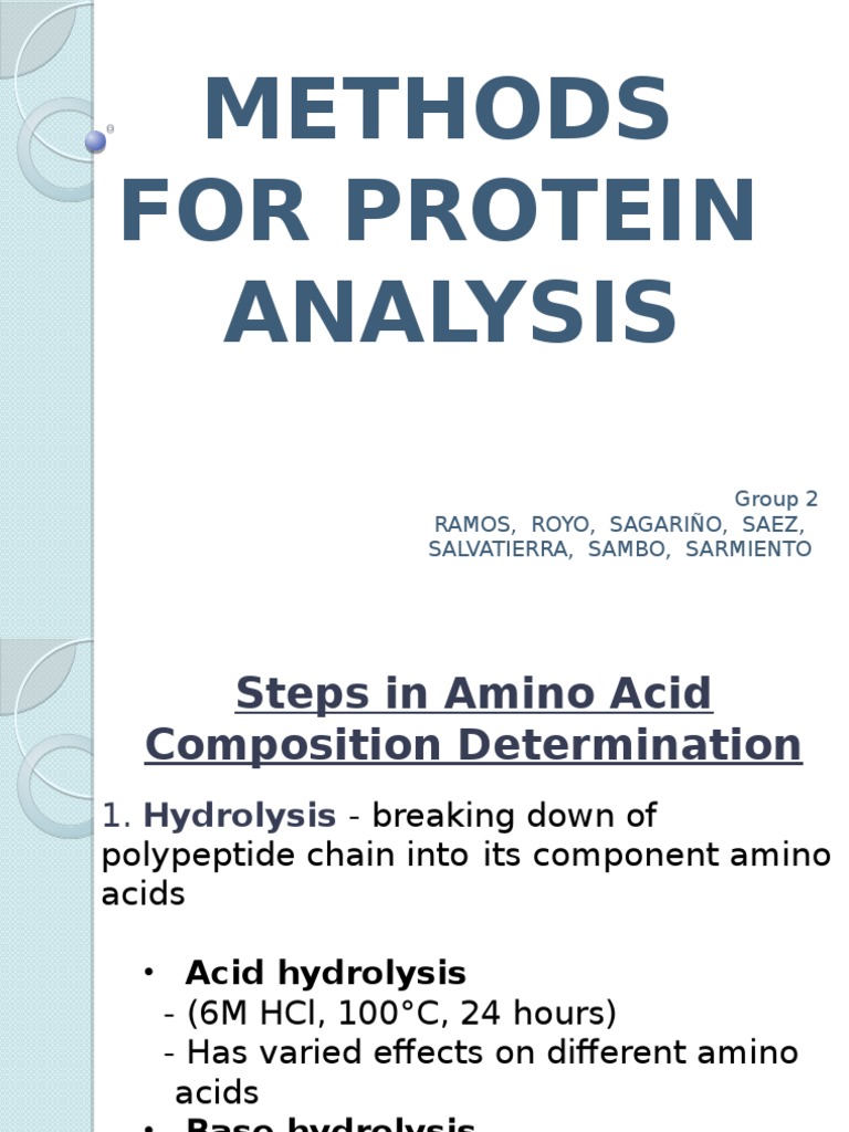 Protein Analysis Methods Overview | PDF