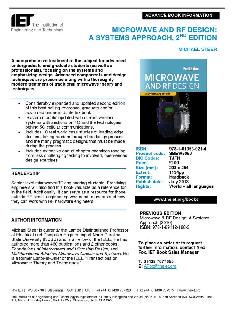 Microwave and RF Design: A Systems Approach, 2 Edition: Michael Steer | PDF