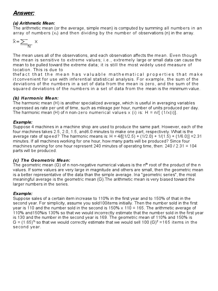 Understanding Averages: Mean, Median, Mode | PDF | Arithmetic Mean | Median