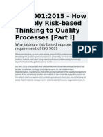ISO 9001 2015 and Risk Assesment