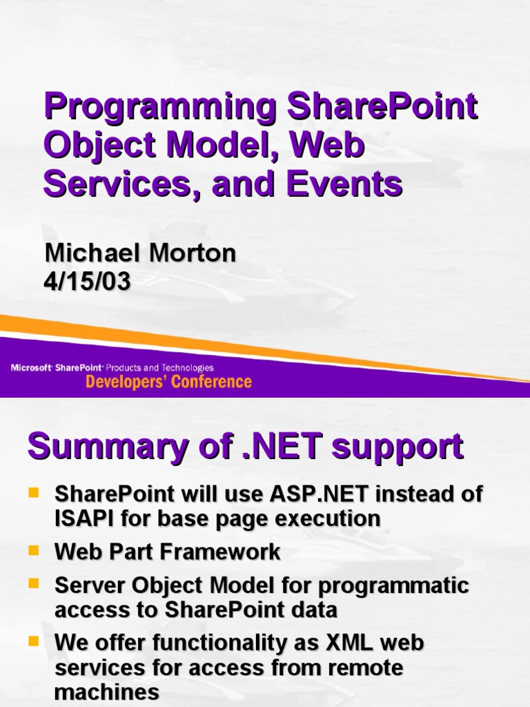 Programming Sharepoint Object Model, Web Services, and Events | PDF ...