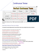 Past Perfect Continuous Tense Konu Anlatımı