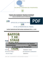 Rapport de Stage - Ocp Recette 6 - Youssoufia - Ofppt, Ista Safi 1 (Hicham Rguigue)