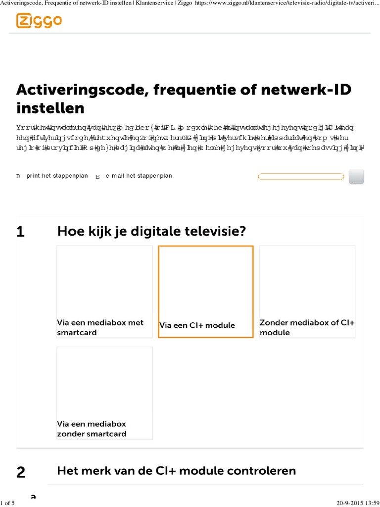 Activeringscode, Frequentie of NetwerkID Instellen _ Klantenservice