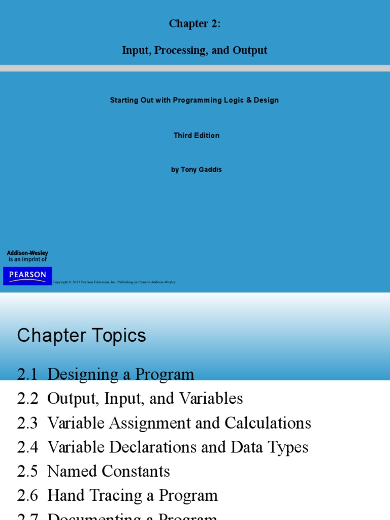 Starting Out With Programming Logic & Design - Chapter2 - Input ...