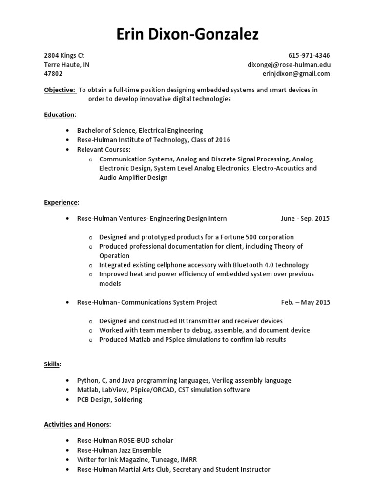Embedded Systems Designer Resume | PDF