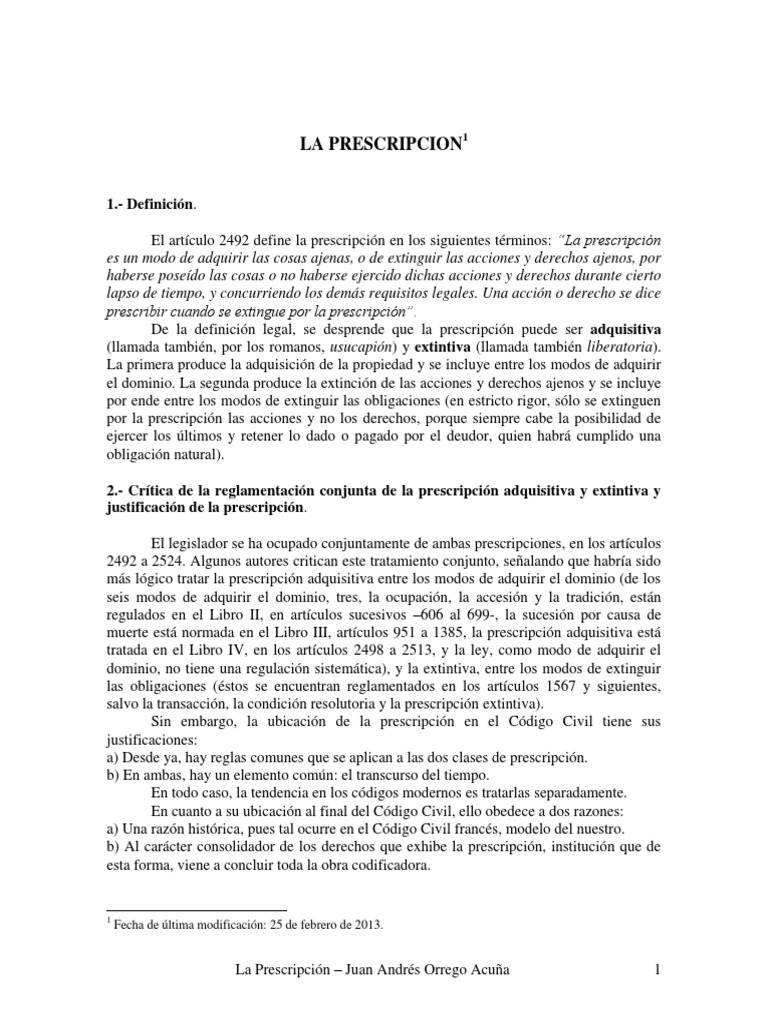 La Prescripción | PDF