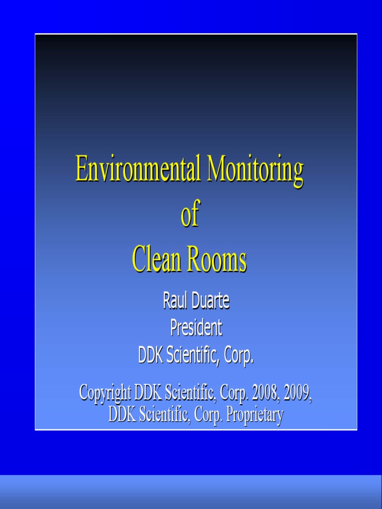 Environmental Monitoring of Clean Rooms PDF