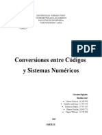 PARTE IV.  Conversiones entre Códigos y Sistemas Numéricos
