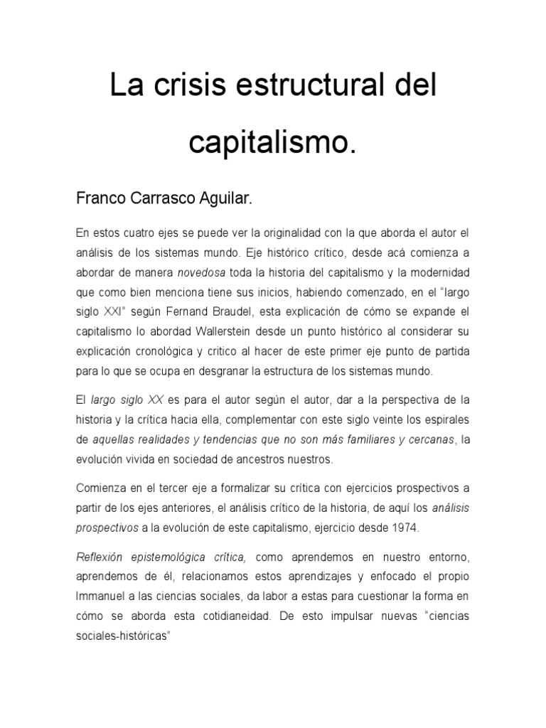 Análisis de la crisis del capitalismo | PDF | Capitalismo | Science