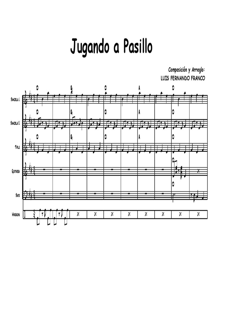Jugando A Pasillo-Score | PDF