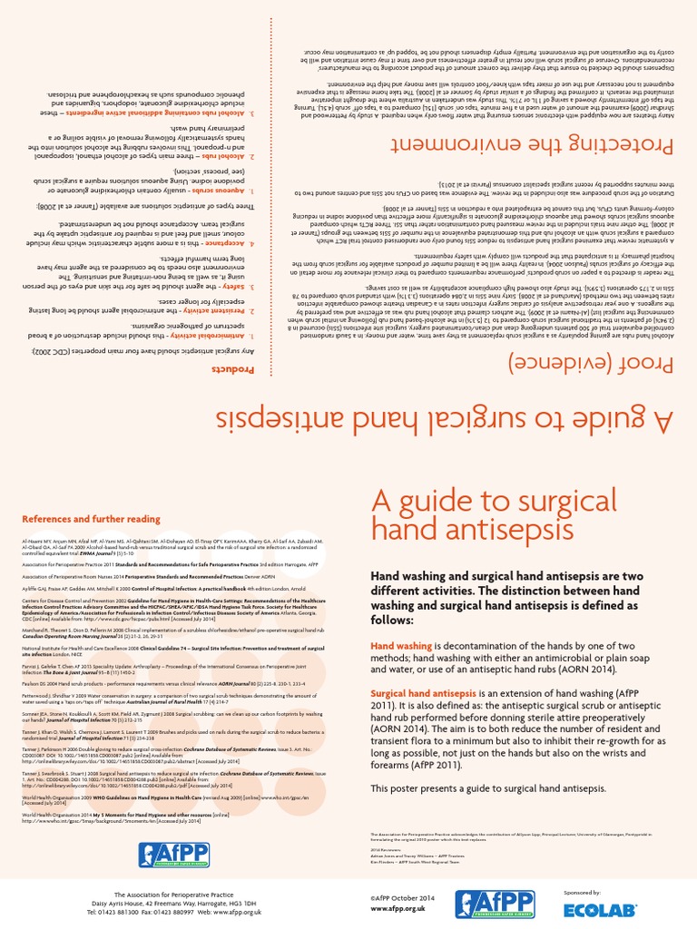 Surgical Hand Hygiene Poster | PDF | Hand Washing | Surgery