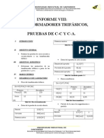 Informe 8 Transformadores Trifasicos Pruebas Cc CA