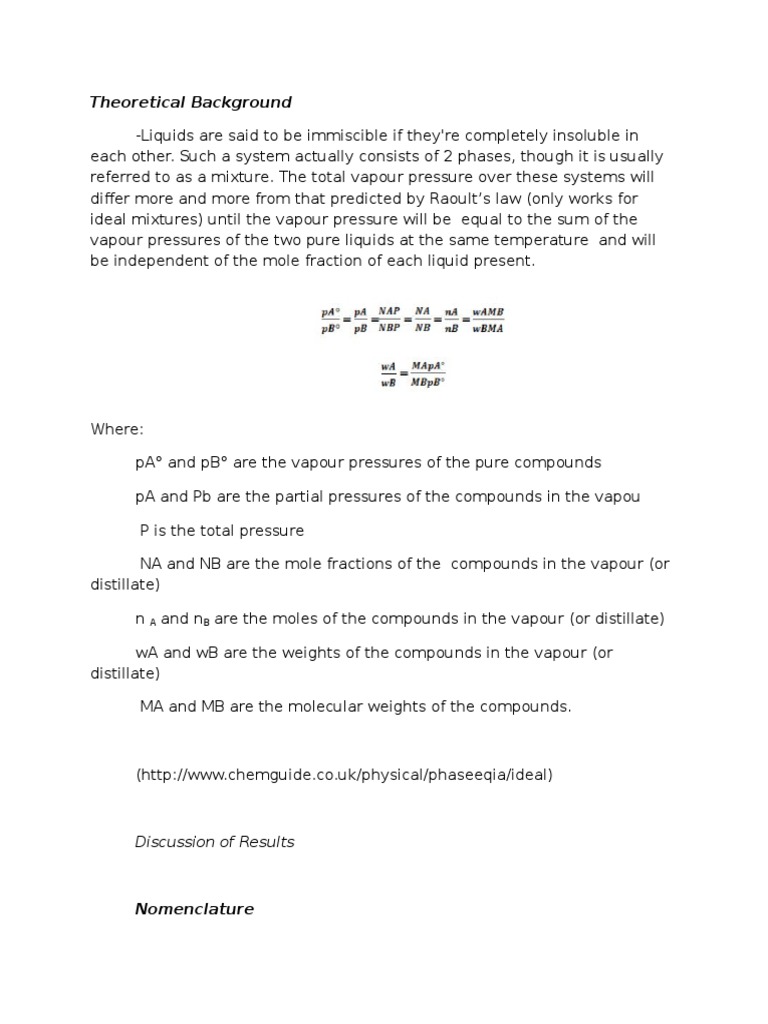 Liquids Are Said To Be Immiscible If They're Completely Insoluble in ...