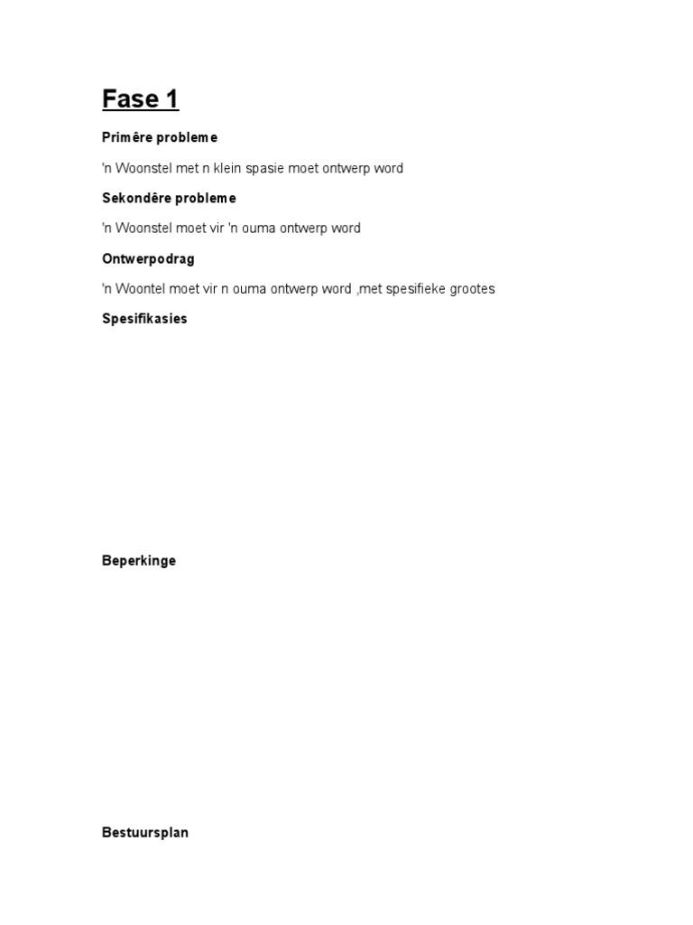 Fase 1 Igo Afrikaans | PDF