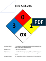 Nitric Acid, 20%: 3 - Short Exposure Could Cause Serious Temporary or Residual Injury Even
