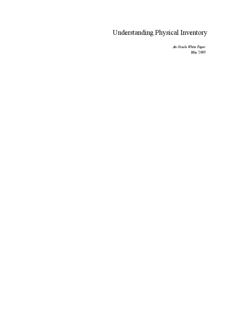 Physical Inventory PDF | Download Free PDF | Tag (Metadata) | Inventory